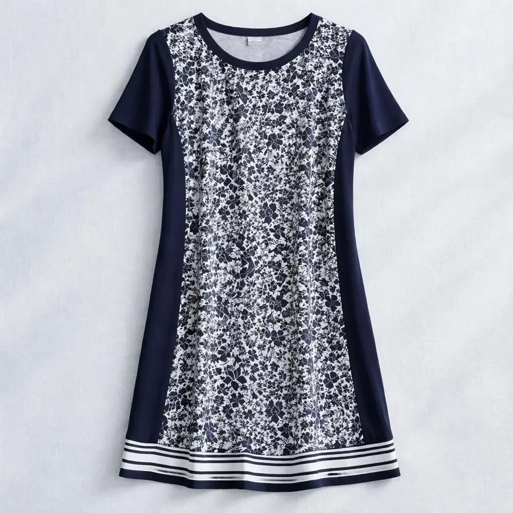 Michael Kors Floral  Stretchy Sexy Preppy Y2K Dress XL Boho Coastal Resortwear